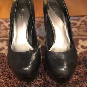 Guess black platform pumps, size 10